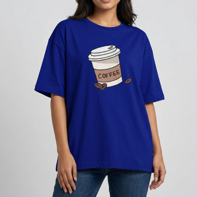 Drop shoulder T-shirt for Women (Blue)